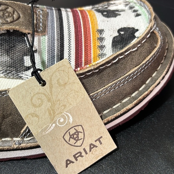 Ariat Cruiser Natural Taupe Buffalo print Leather upper slip on loafer,EVA sole - Picture 10 of 10